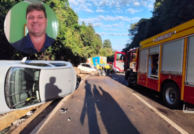 Colisão entre cinco veículos deixa um morto e dois feridos na BR-282