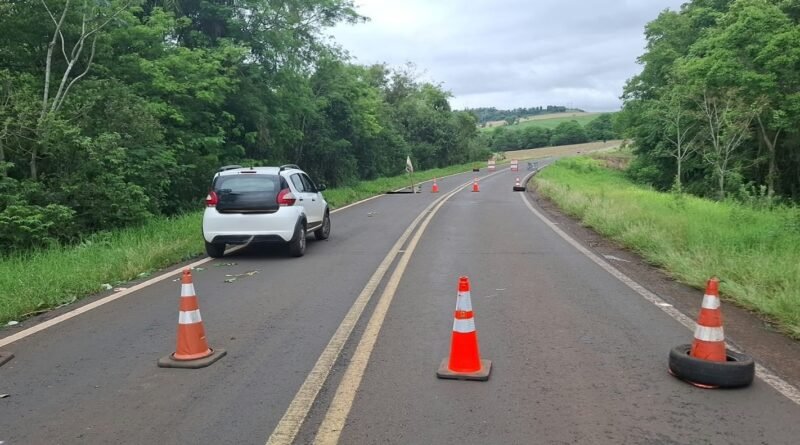 DER/PR atua na sinalização e planeja obra emergencial na PR-592, em Nova Prata do Iguaçu