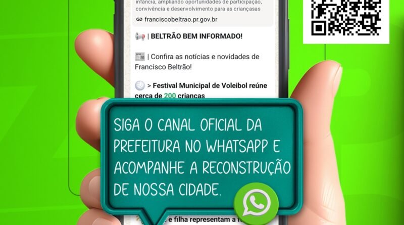 Informação na palma da mão: Prefeitura de Beltrão lança canal oficial no WhatsApp